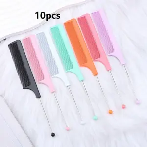 10-Piece DIY Beaded Comb Set, Portable Hair Care Tool for Women, Creative Jewelry Kit, Styling Brush, Hair Styling Tools, Elegant Gift for Kids