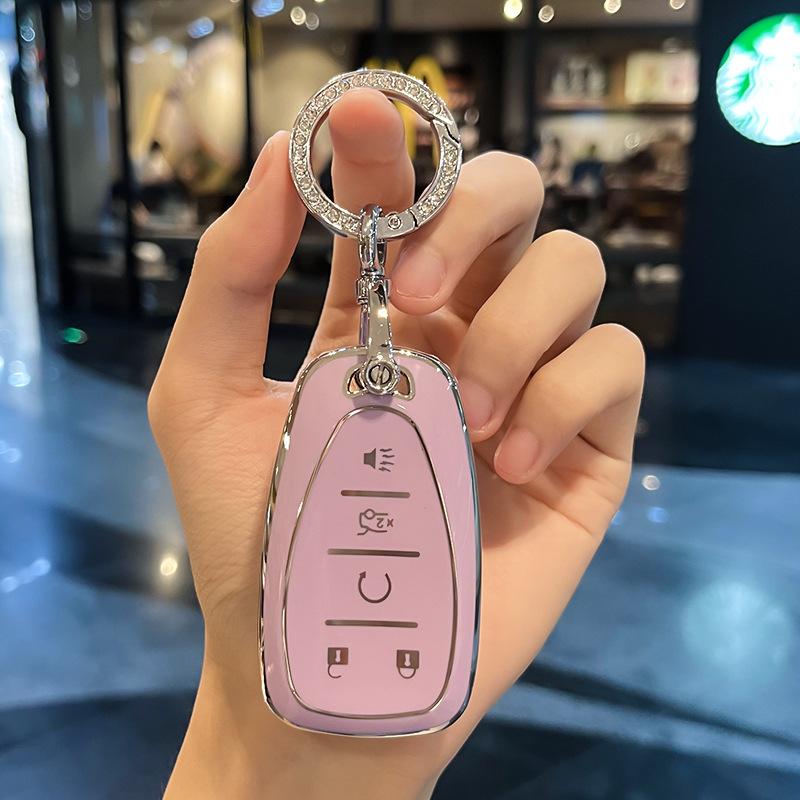 Chevrolet Key Case for Malibu XL Cruze Equinox Trax Traverse Impala Sail Key Cover Protector with Keychain Car Accessories Gift