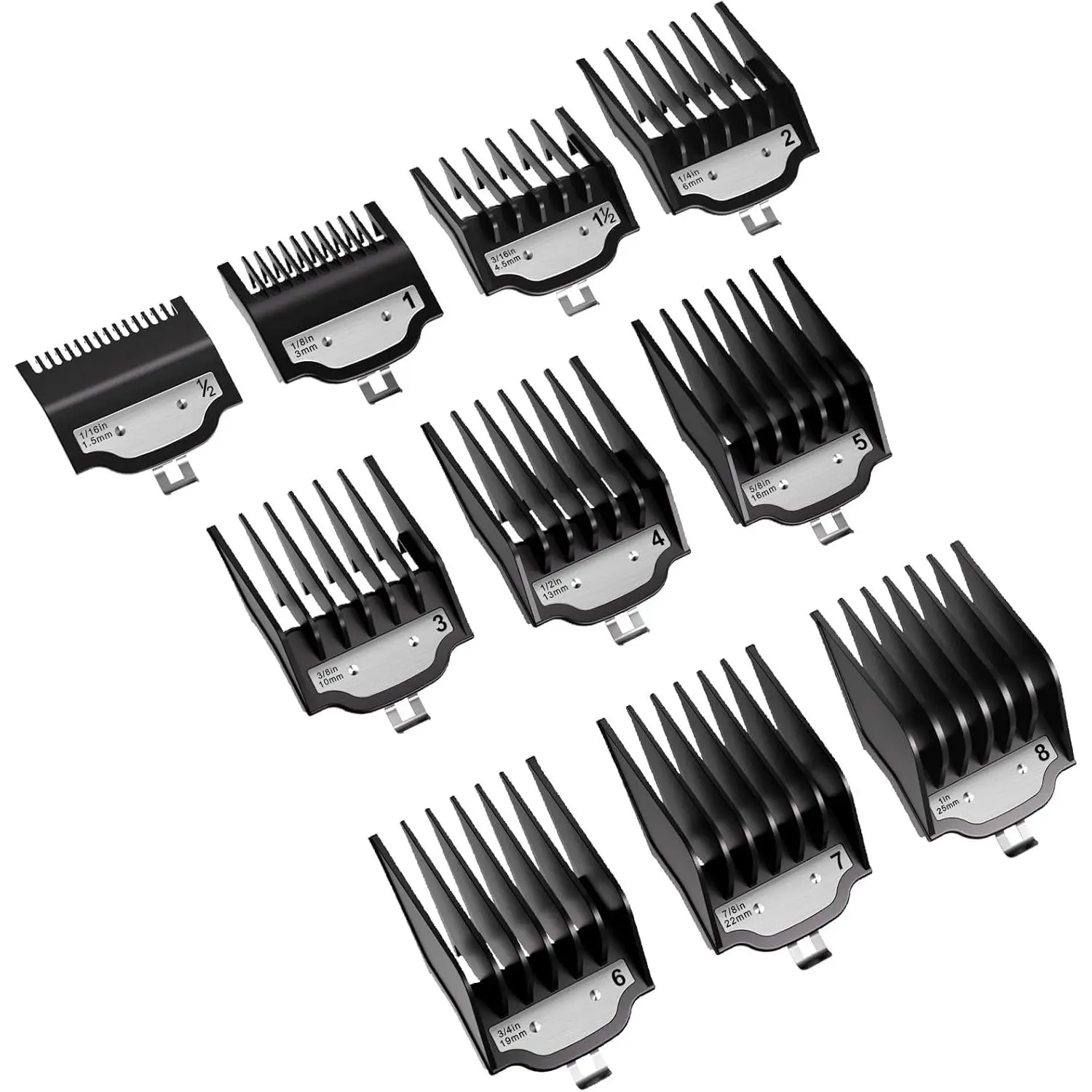 Professional  Wahl Clipper Guards Set, 10 Pcs Coded Cutting Guides # 3170-400- 1/16" to 1"  with All Wahl Clippers