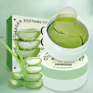 60pcs Aloe Vera Collagen Hydrating Under Eye Gel Patches, Fragrance-Free Gentle Daily Eye Mask with Natural Plant Extracts for Daily Skin Moisturizing Care and Eye Care Routine