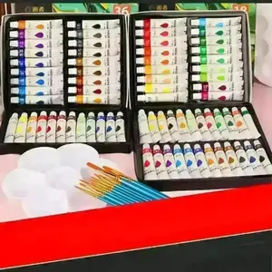 12/18/24/36 Colors*12ml/0.4oz Tube Acrylic Paint Set,DIY Clothes,Shoes,Canvas Bag,Jeans ,For Painting Canvas,Fabric,Rock,Glass,Stone,Ceramic,Model,Wood Painting, For Adults Artists Canvas Crafts Wood Craft Supplies & Materials, Beginners,Students, Perfect