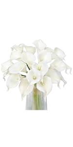 Artificial Calla Lily Teal Flowers for Wedding Bouquet Klein Blue Flower 12Pcs Home Decoration Faux Calla Lilies Flower, Teal Blue