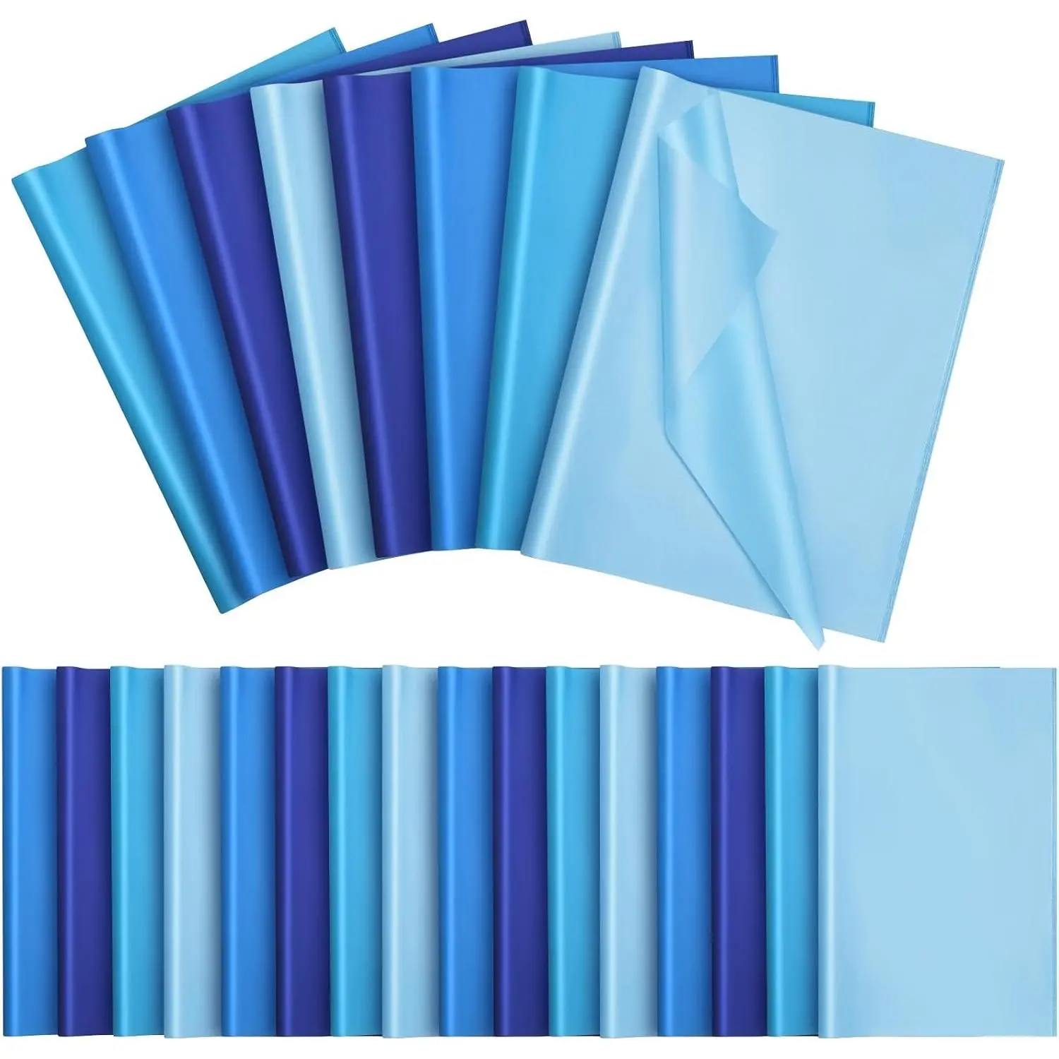 500 Sheets Blue Series Tissue Paper Bulk for Gift Bags 15 x 20 Inch Acid Free Wrapping Sheets for 4th of July, Summer Party, Back to School, Birthday, DIY Crafts, Bouquet Packaging