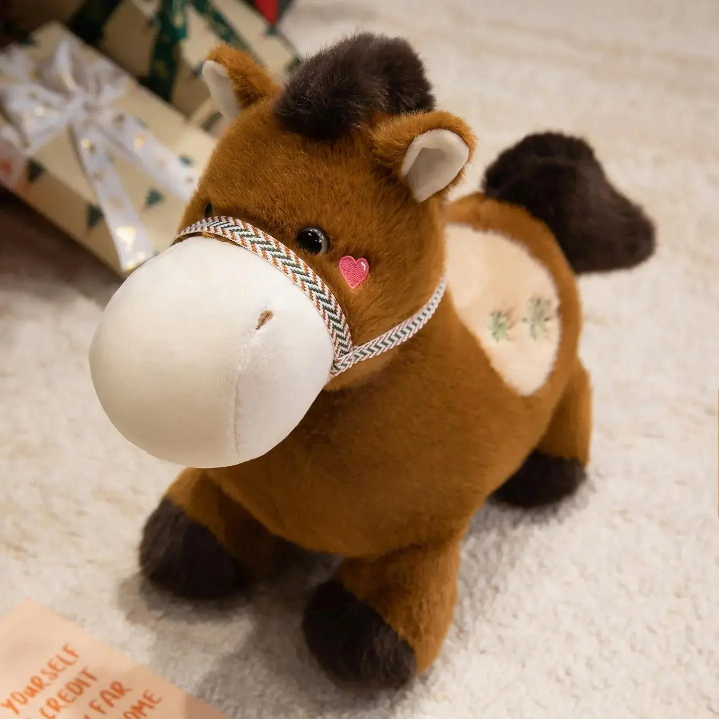 Kawaii High-Quality Fluffy Pony Plush Doll - 100% New Unisex Soft Stuffed Horse Toy, 23/35/45 cm Sizes, Creative Birthday Gift for Girls, Toys & Hobbies DIY Felt Crafts Compatible (45 cm), 35Cm