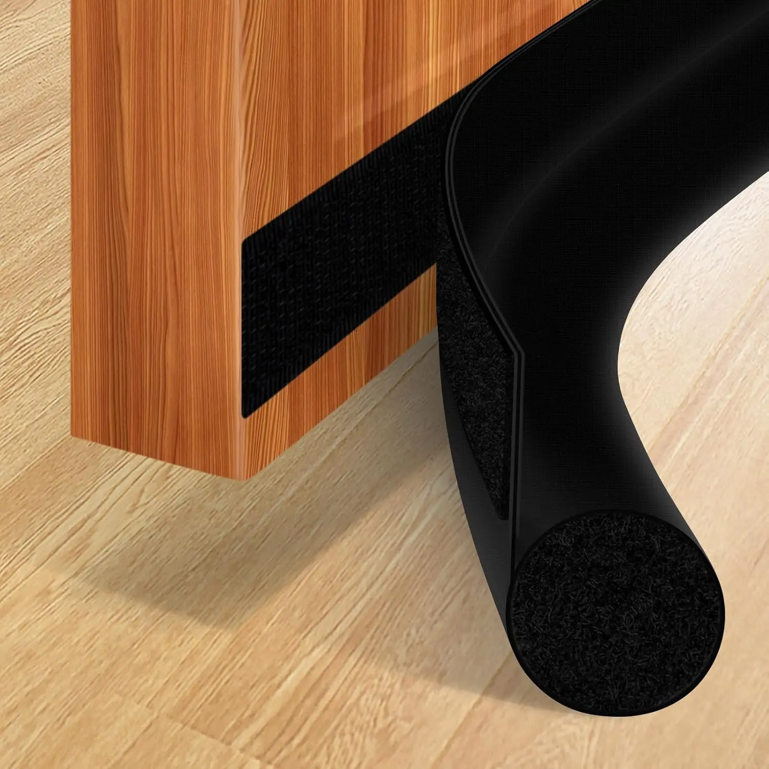Huge Door Draft Stoppers for Bottom of Door 36 Inch Under Door Gap Filler Bottom Door Seal Strip Black Door Sweeps Insulation for Exterior/Interior Doors  Noise, Air, Smell Crack Blocker