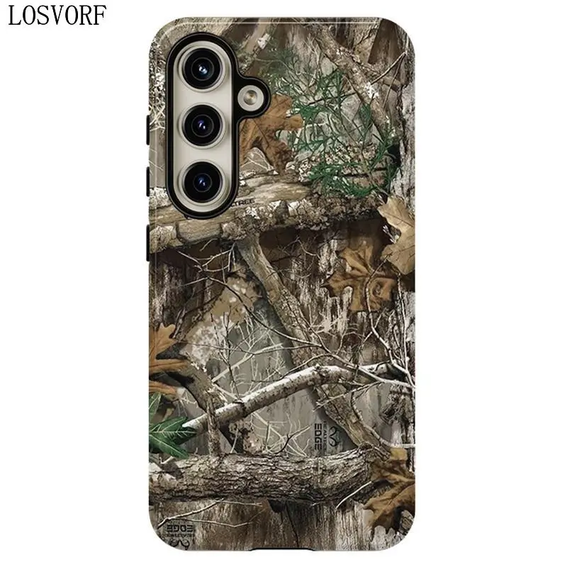 LOSVORF Woodland Camo Pattern Phone Case,Shockproof Rugged Cover Dual Layer Soft TPU Hard Bumper Shell for Samsung S26 S25 S24 S23 S22 S21 NOTE20 Ultra A71 A56 A36 Plus FE A06 A13 A14 A15 A16 A23 A25 A26 A34  A52 A53 A54 A55 S25edge