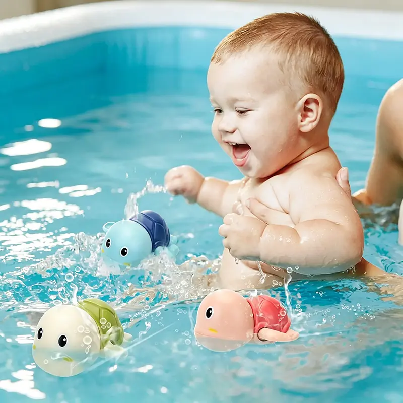 2 Pack Swimming Baby Bath Toys, Water Pool Floating Wind Up Toys Assorted Animal Model Set