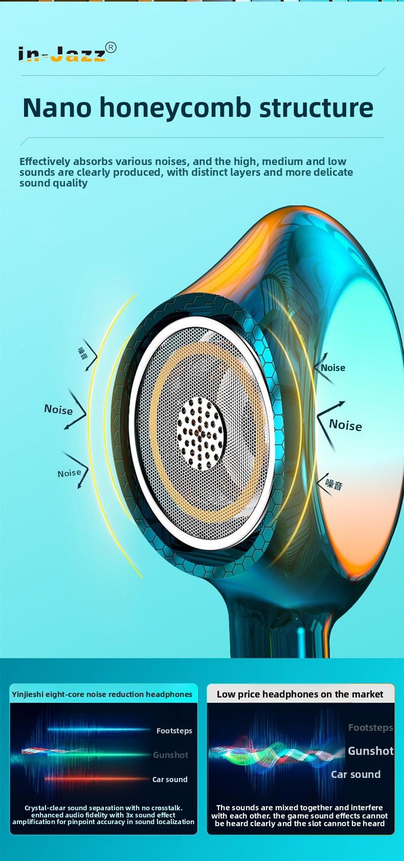 In-ear wired ceramic headphones, angled in-ear sleep headphones, high-quality sound with microphone and in-line controls