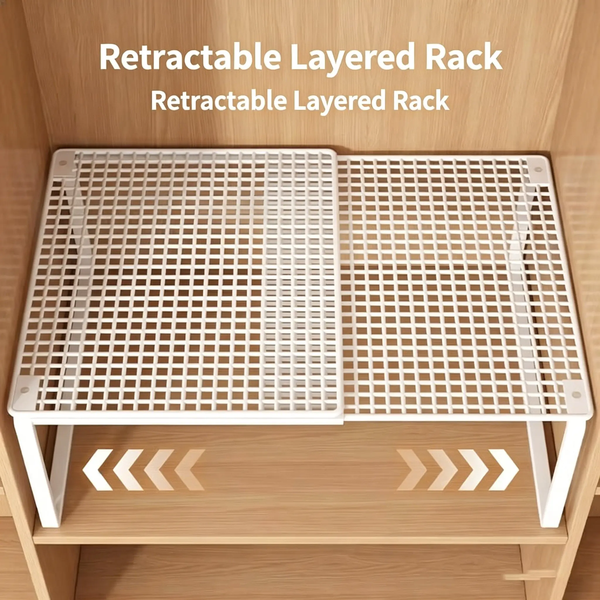 Closet Organizer Shelf, Space-Saving Storage Rack, Expandable Cabinet Divider, Shoe Rack, Kitchen & Spice Organizer, Compact Design