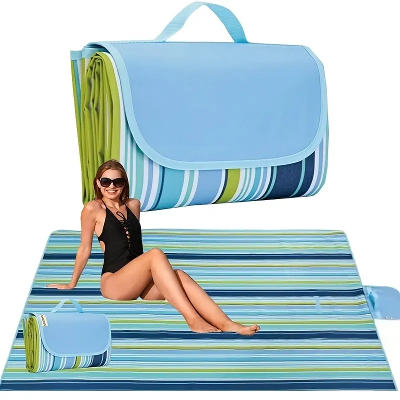 55.9 Inches X 74.8 Inches Waterproof Picnic Blanket - Outdoor Beach Sand Protection And Durability Mat, Camping Gear Suitable for Beaches, Camping, Hiking (foldable) Non-Food Direct Contact