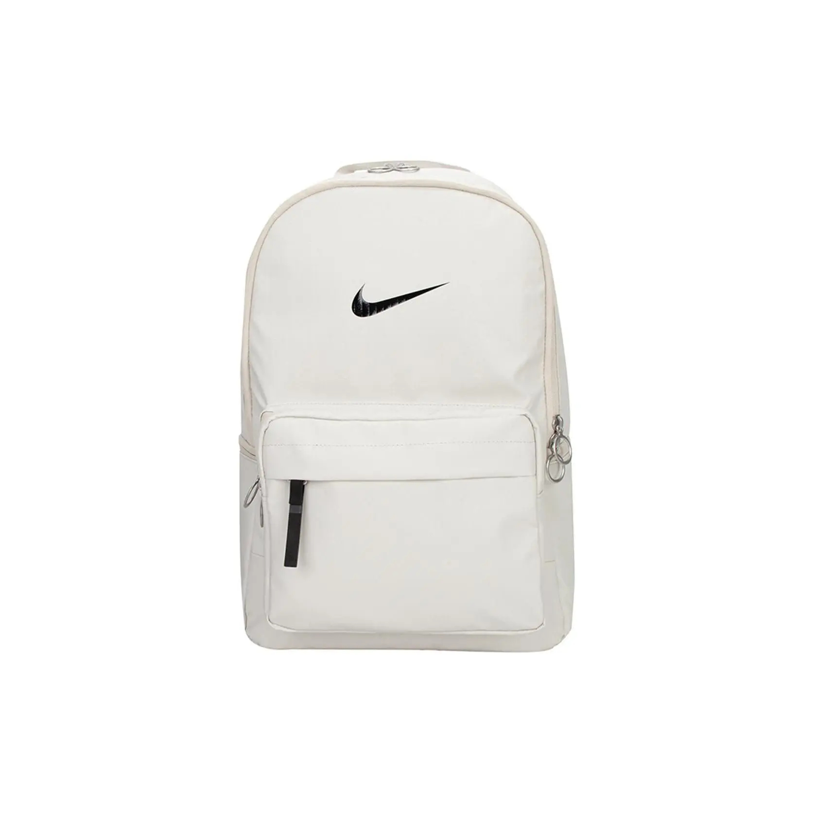 Nike Logo Casual Solid Zipper Fabric Backpack – Unisex Medium Size in Light Bone and Black