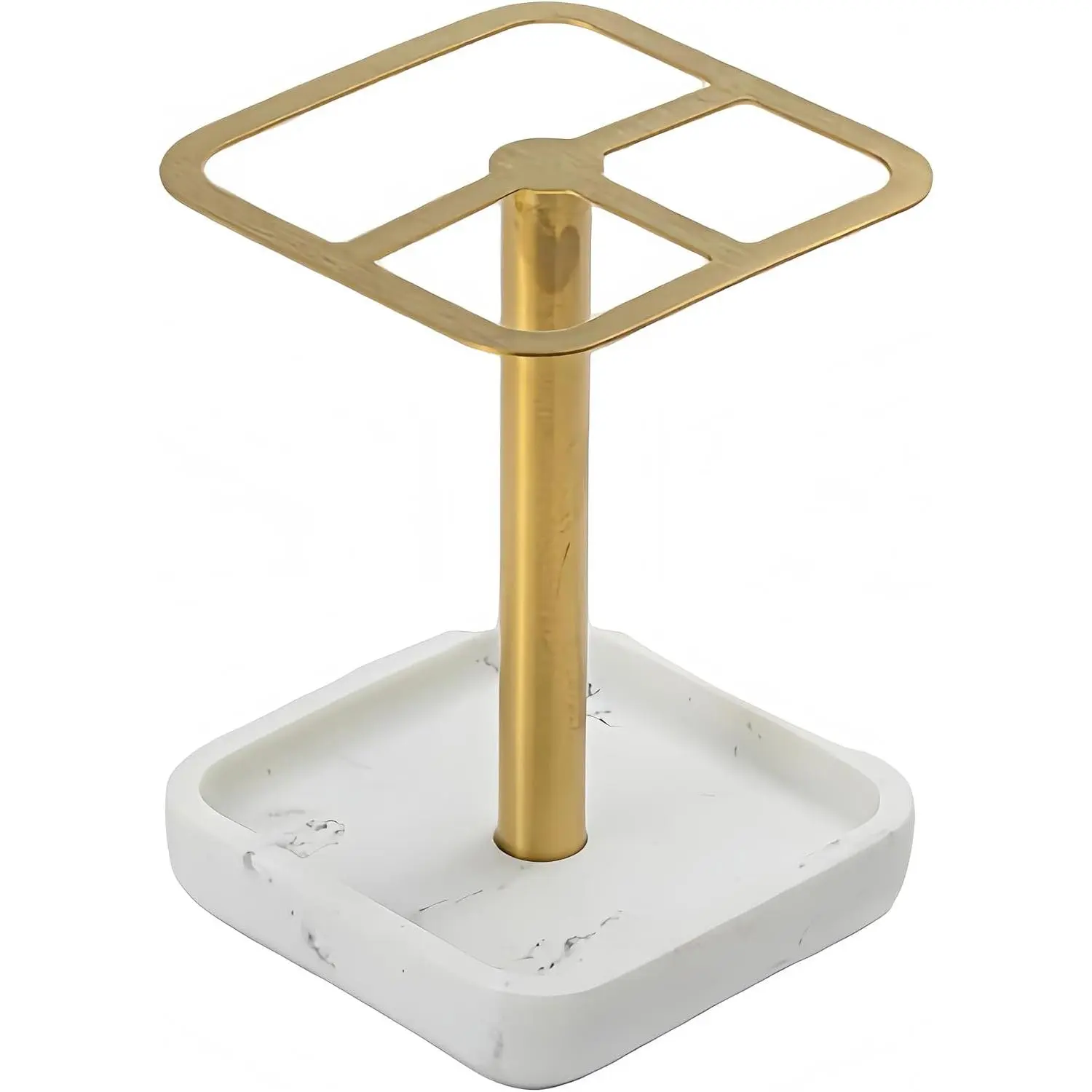 Gold Toothbrush Holder for Bathrooms - Practical Toothbrush Holders with Storage Design Space-Saving Organizer for Bathroom