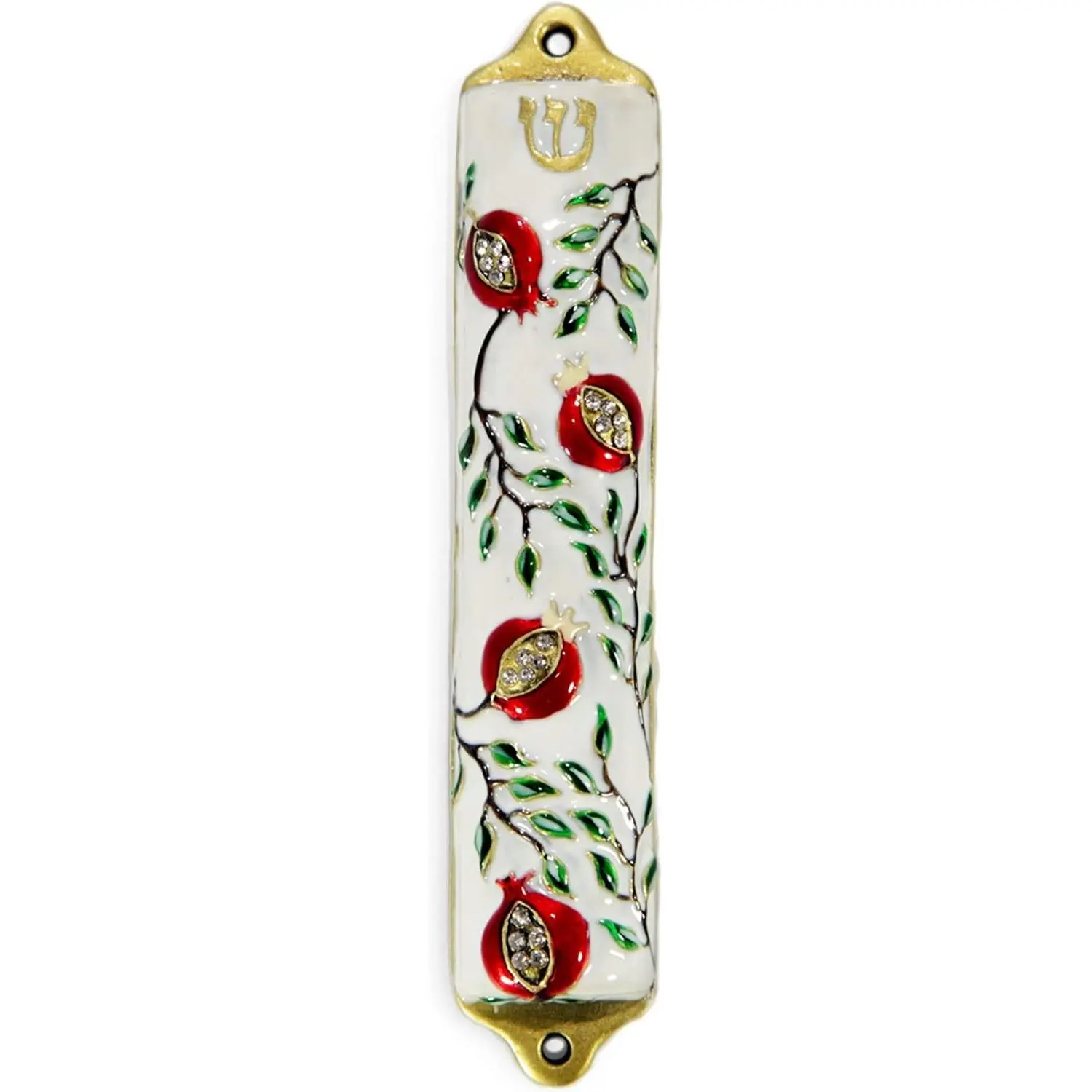 Door Mezuzah Case Modern Pomegranate Tree Design 4" Jewish Mezuzah Cover Home Blessing