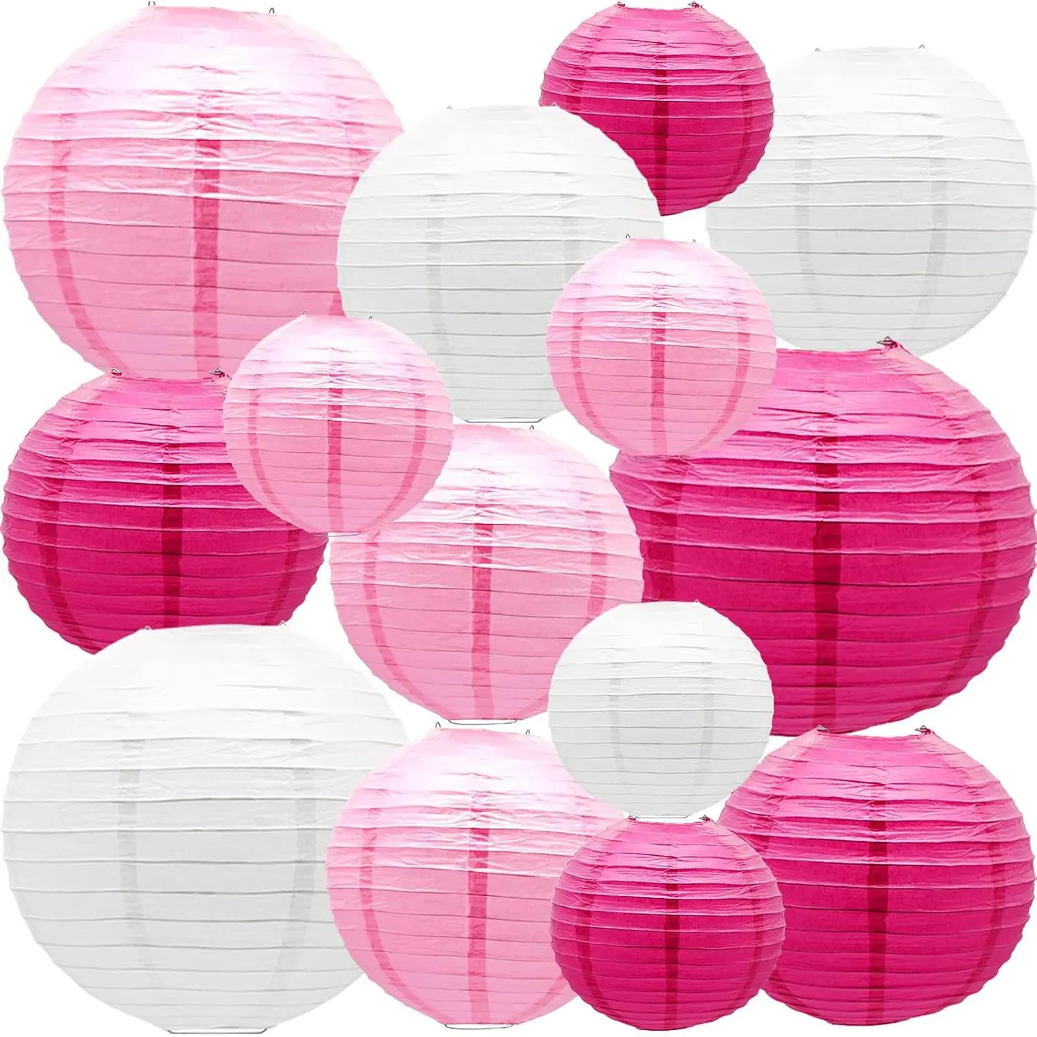 Halloween Paper Lanterns, 14 count Black Orange   Decor