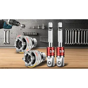 2-Pack Adjustable Universal Socket Wrench Set, Multi-Function Universal Maintenance Socket Fits 10mm–19mm, Compatible with 3/8" Drive Ratchets, Torque Wrenches and Power DrillsMiro up