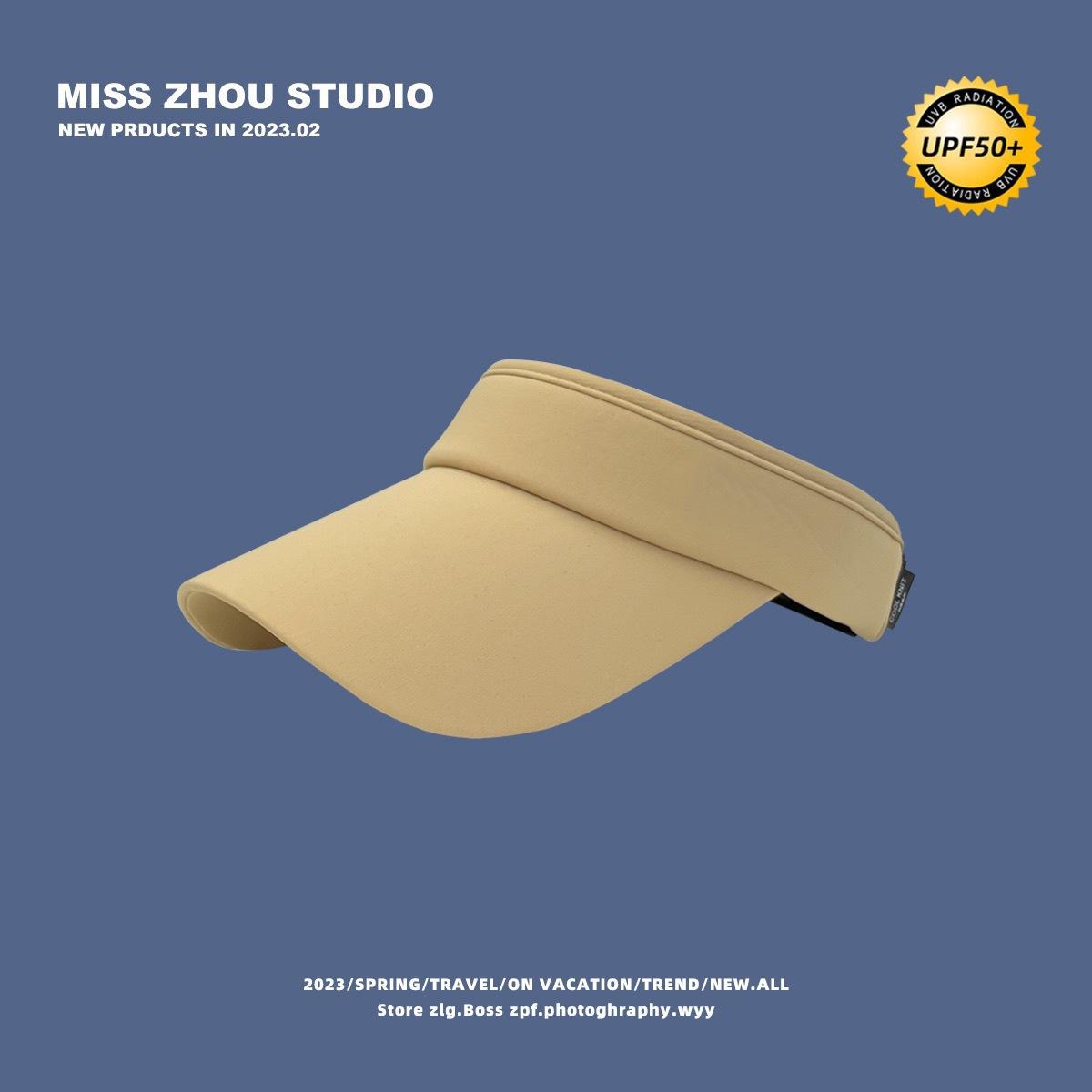 Sunscreen hat summer ice silk show face small UV protection sun hat running sports versatile empty top hat