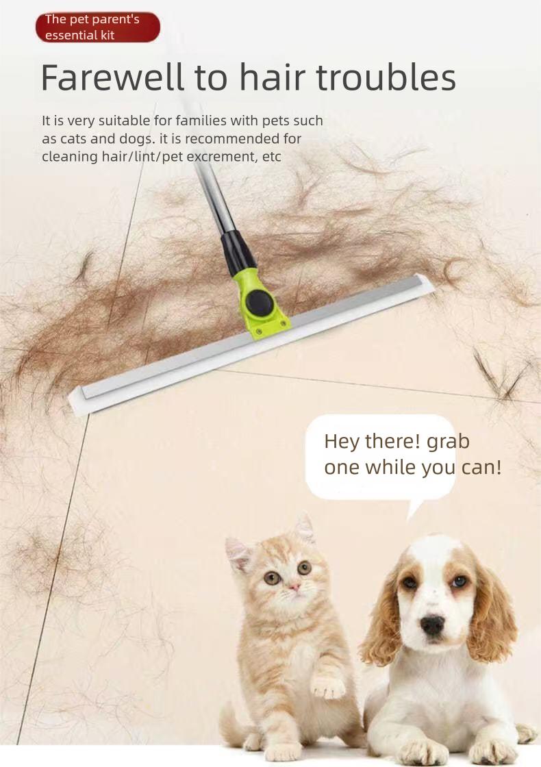 Multifunction Floor Squeegee Broom for Pet Hair Removal, Silicone Magic-Style Broom for Floor Cleaning, 59.05" Long Handle for Level Ground,Bathroom Tile, Hardwood Floors, Liquid Spills, Fine Dust