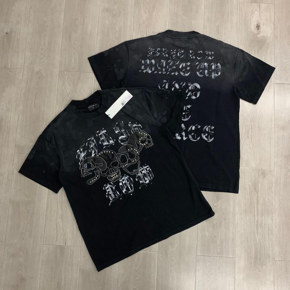 First Row Streetwear Vintage Washed Diamond Rhinestone Cropped Tee Y2K Retro Hip Hop Bling Shiny Graphic Oversized Loose Fit Crew Neck Short Sleeve Pure Cotton Viral Trendy Casual Daily Couple Matching Summer Streetwear Must Have Top For Men Unisex