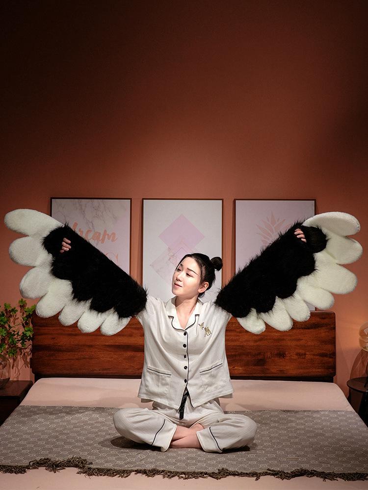 Kawaii Plush Furry Cat Claw Gloves Bird wings Faux Fur Fox Paws Mittens for Halloween Cosplay Costume Accessories Gloves