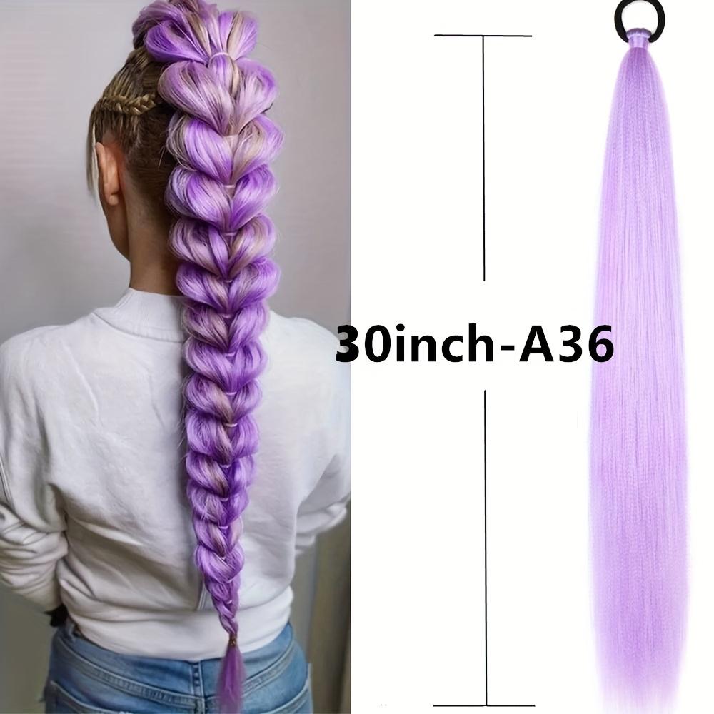 Women's Colorful Braided Ponytail Wig with Elastic Band - Straight Synthetic Hair Easy to Style, Cosplay, Photography - Suitable for All Races, Cosplay Wig, Vibrant Wig, Secure Elastic Band, Photography Wig, Fashion Enthusiasts