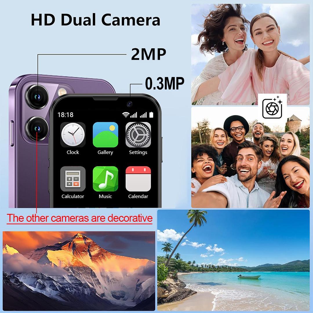 Mini Smartphone, 3.0-Inch Dual-SIM Android 8.1 3G Phone with 2GB RAM 16GB Storage, GPS, Bluetooth-Compatible and WiFi, Portable Micro Tiny Mobile Phone