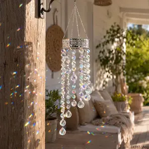Crown Shaped Hand Assembled Crystal Prism Sun Catcher Hanging Wind Chime Light Splitting Crystal Components Create Rainbow Projection For Window Bedroom Courtyard Garden Dual Indoor Outdoor Light Reflecting Hanging Ornament