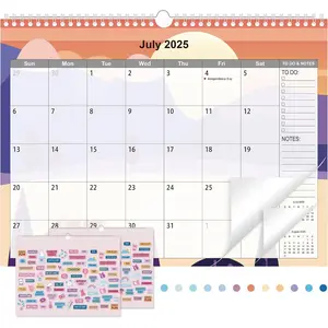 Wall Calendar 2025-2026, Calendar 2025-2026 from July 2025 To Dec. 2026, Large Wall Calendar 14.5'' x 11'' with Calendar Sticker - 18 Months Calendar Planner for Spiral Bound - Easily Plan  School Office Hours
