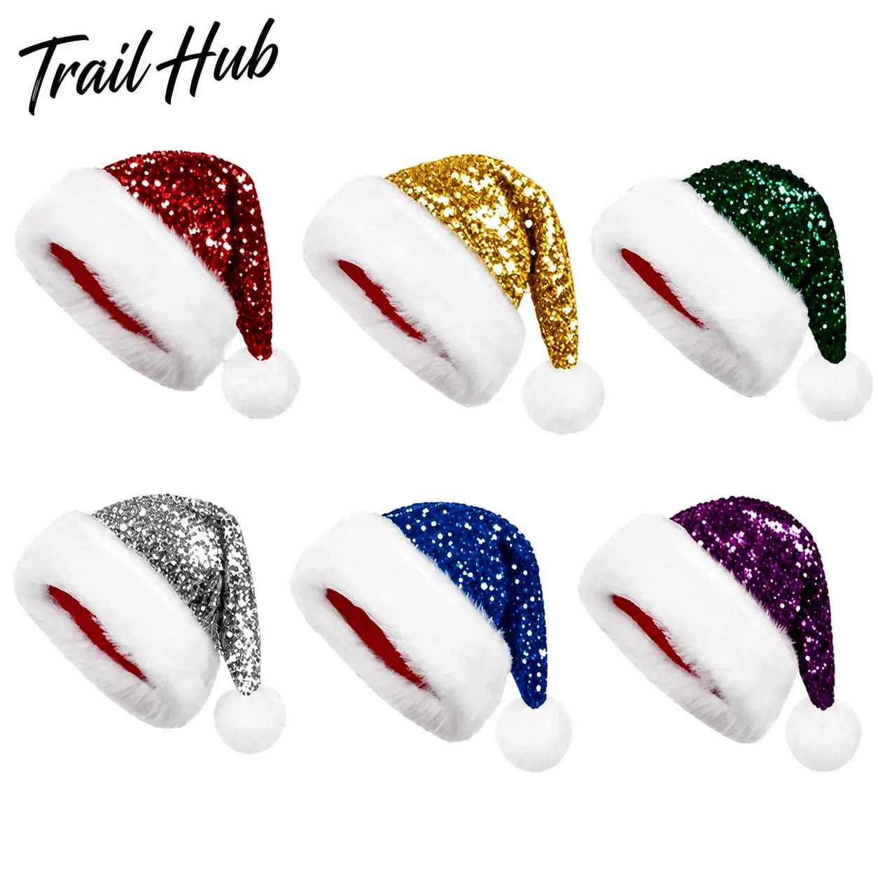 Premium Thickened Sequined Christmas Hat for Adults – Festive Pink Party Headwear Ideal for Holiday Gatherings, Office Celebrations, and Family Photo Sessions – Lightweight Comfortable Design with Sparkling Embellishments