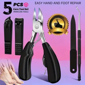 5/6 Piece Manicure & Pedicure Kit, Nail Clippers, Claw Clipper, File, Pusher, Home Foot Care Tools, Hand & Toe Nail Care Set