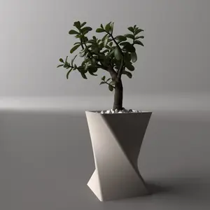 [Blue Swirl Vase] 3D Printed Modern Art Flower Vase Living Room Decoration Designer Home Decor