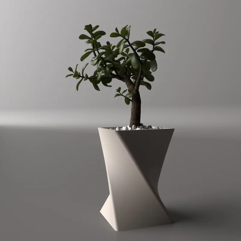 [Blue Swirl Vase] 3D Printed Modern Art Flower Vase Living Room Decoration Designer Home Decor