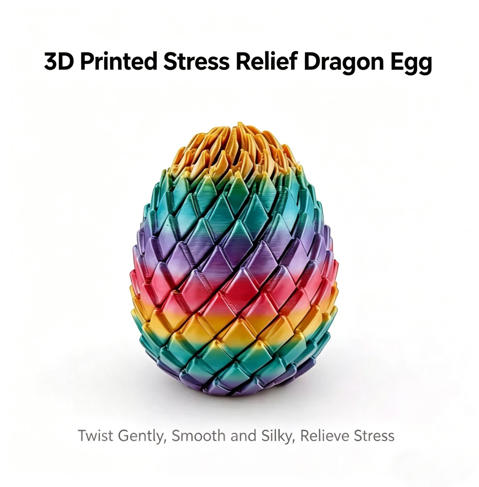 3D Printed Dragon Egg Stress Relief Toy, Transformable Twist Egg, Creative Stress-Relief Gadget, Children's Toy