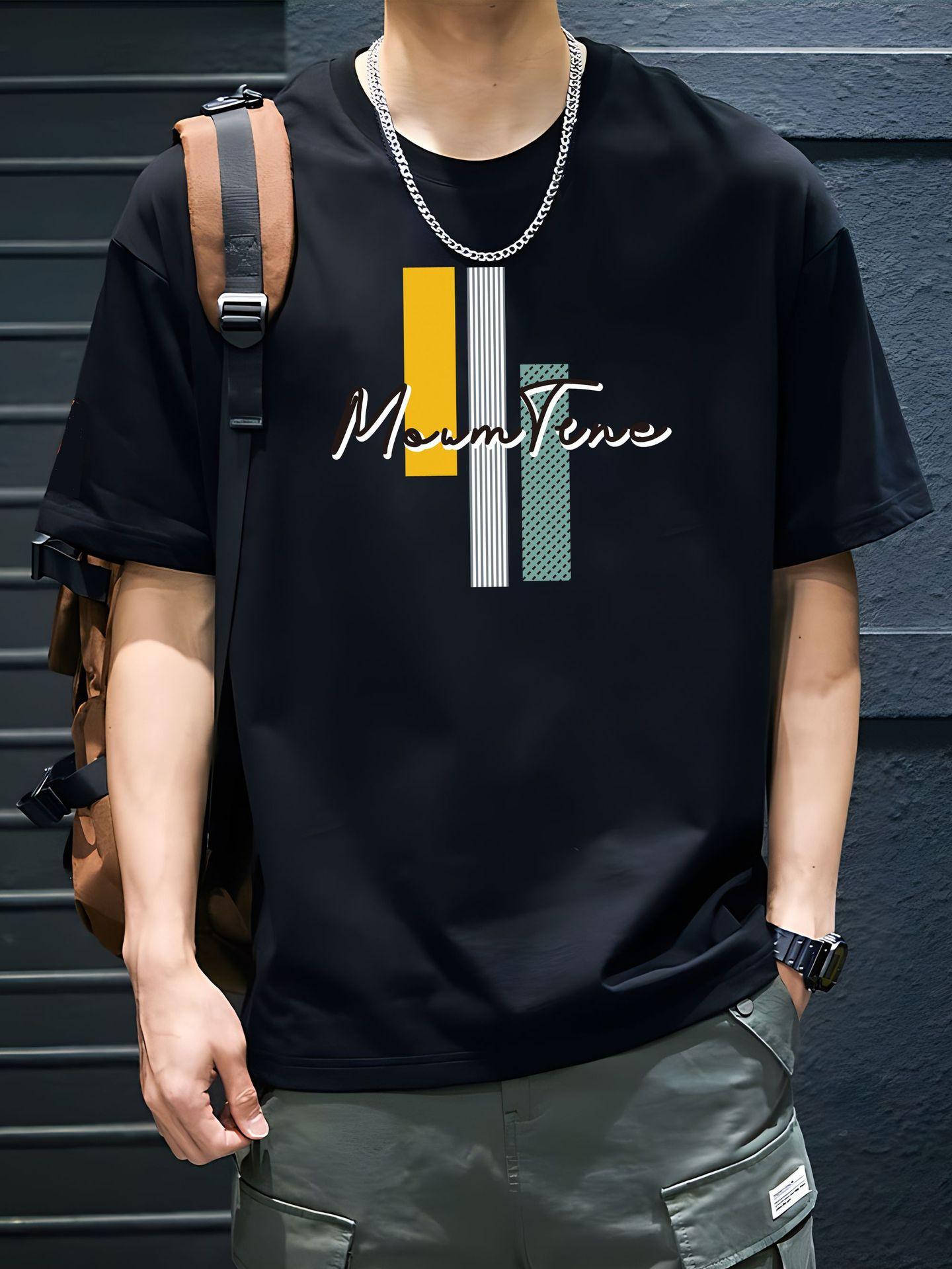 Men's Pure Cotton Short-Sleeve T-Shirt - Loose Fit, Crew Neck, Streetwear Style. A Versatile & Trendy Summer Essential - E-Commerce Bestseller.