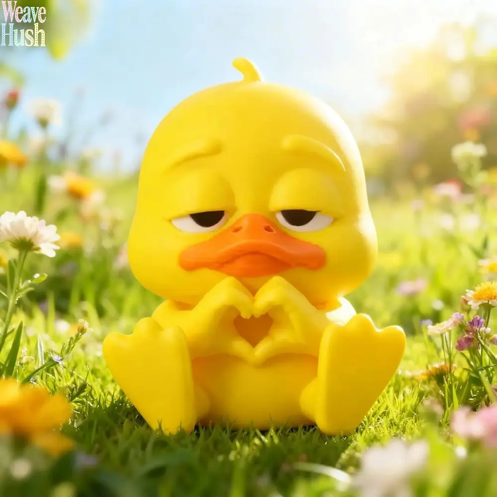 2-Piece Relaxed Duck Figurines Car Decoration Set, Heart Hand 3D Printed ABS Cute Dashboard Ornaments, Mini Desk Decor Accessories, Creative Gift For Jeep Fans, Vehicle Interior Decor