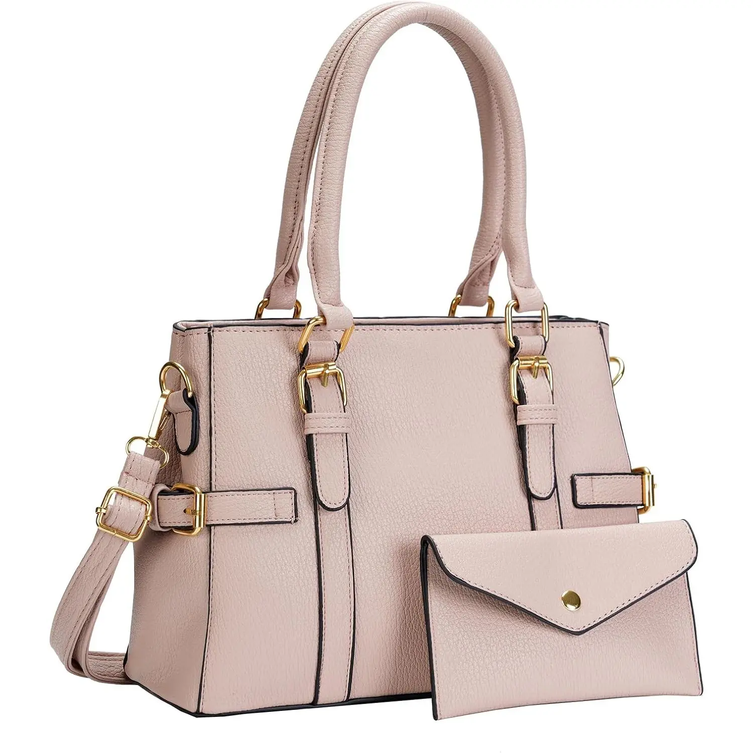 Purses and Handbags Set Fashion Leather  Tote Bag for Women | Ladies Top Handle Satchel, Zippered Compartments, 2 count, Matching Wallet, Handle and Removable Strap, female for Work,Office