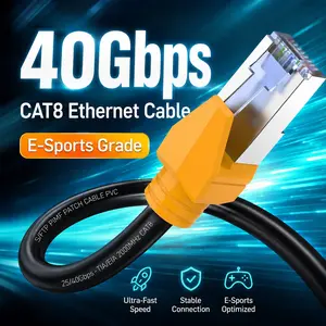 Cat 8 Ethernet Cable 100FT 40Gbps 2000MHz, Supports Cat7 Cat6 Cat5e Cat5, High-Speed RJ45 Cable, Heavy-Duty Indoor/Outdoor, Gold-Plated, Weatherproof & UV-Resistant for Gaming, PC, Router