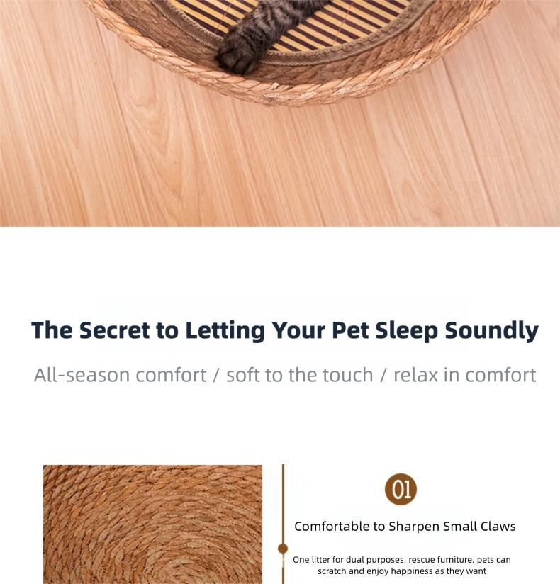 Straw and rattan cat beds are suitable for all seasons, especially in summer.They are popular for cat scratching and cat shelters. Straw and rattan cat beds are suitable for all seasons, especially in summer.They are popular for cat scratching and cat shelters.