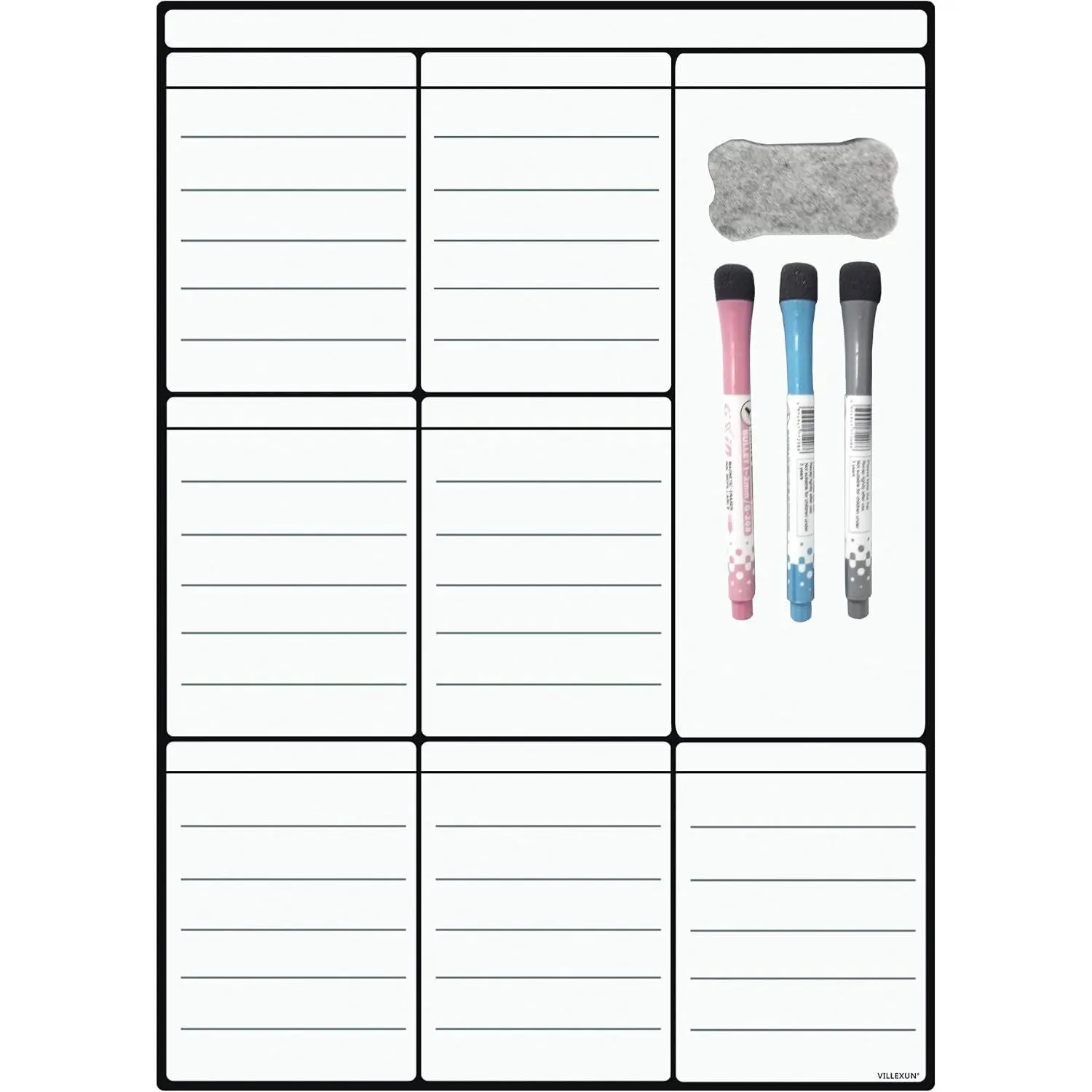 A3 Dry Erase Weekly Planner Board - 16" x 12"  Whiteboard for Daily, Weekly, and Monthly Scheduling, Chore Chart, Fitness, Meal Prep, and  for Pets, , and Adults
