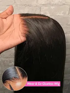 Straight 5x5 Lace Glueless Wig, Human Hair Wig Pre-Bleached, Transparent Lace Wig, 150% Density for Women, Brazilian Virgin Hair