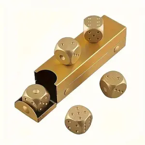 2026 New 5Pcs Aluminum Alloy Dice Set, Reusable Durable Metal Dices, Classic Game Supplies for Poker & Party