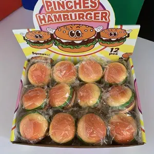 Simulated Burger Squishy Stress Ball, Slow Rebound Soft Squeeze , Creative Sensory Decompression Gift for Kids and Adults