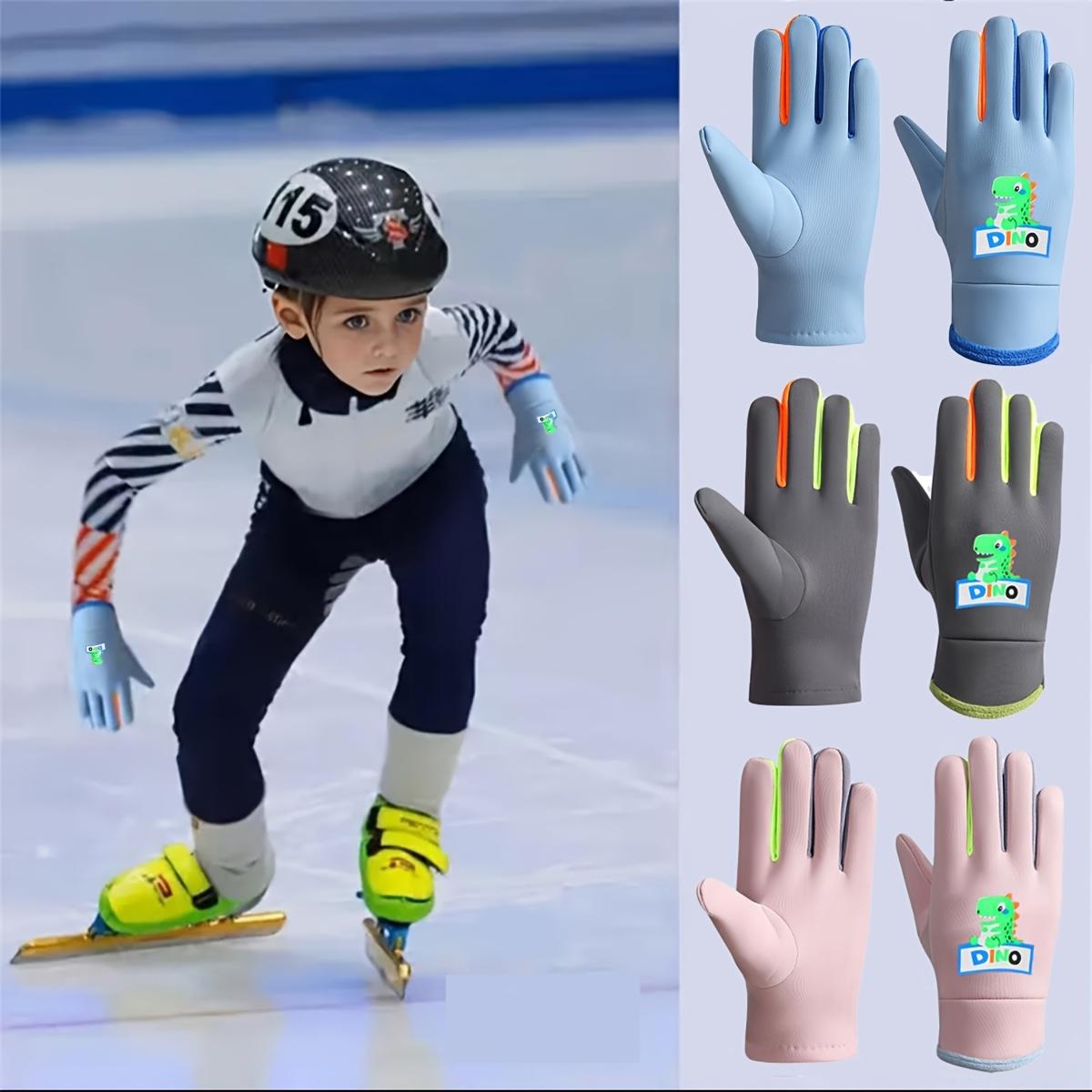 1 Pair Kids Winter Gloves - Thermal Insulated Cold Weather Gloves with Non-Slip Grip, Thickened Fleece-Lined Gloves for Boys & Girls Ages 3-9, Skiing, Cycling, Outdoor Activities - Easy-Clean (Hand Wash/Dry Clean) - Ideal Christmas/Back-to-School Gift, Wi