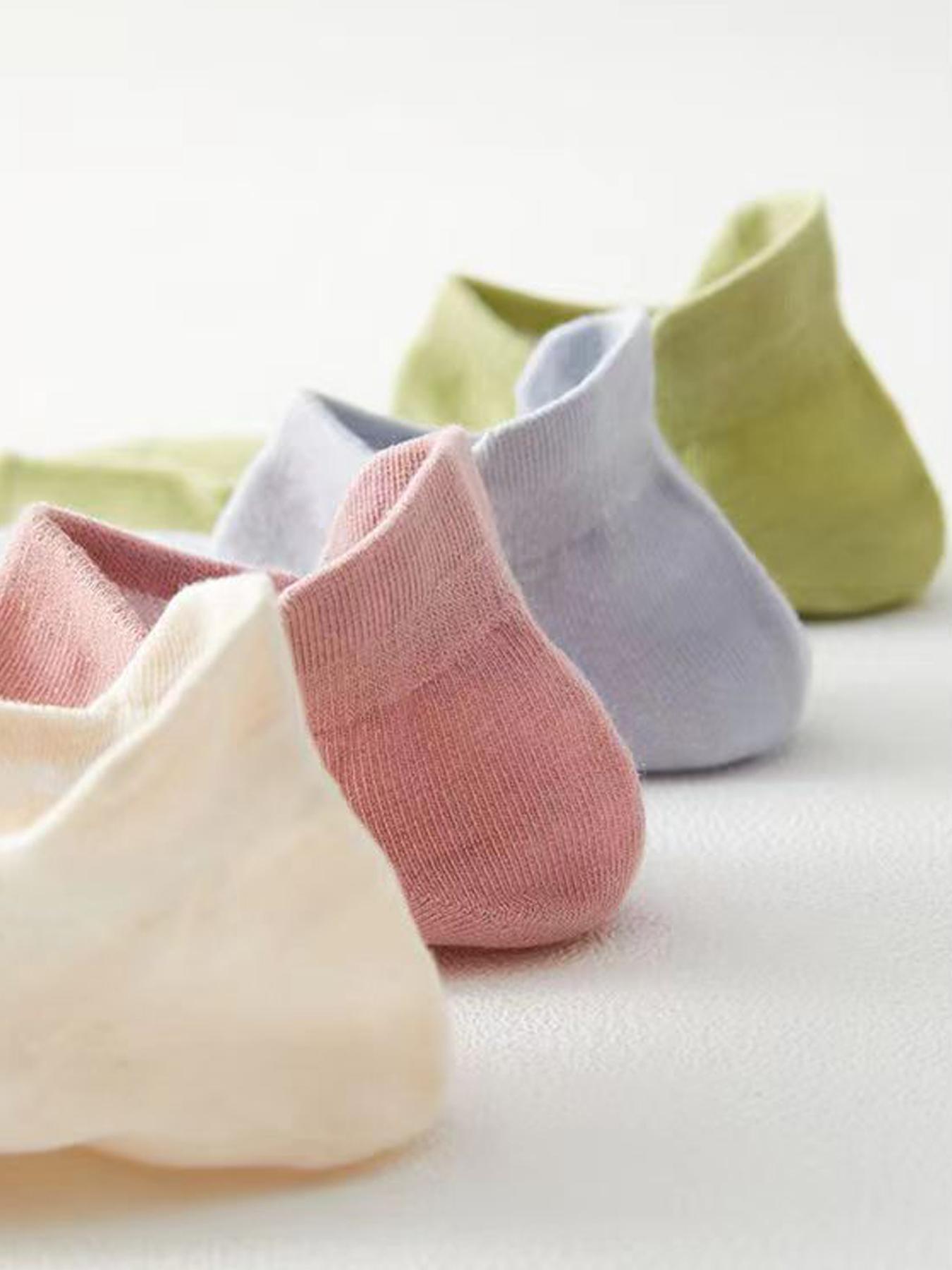 Women's Solid Color Low Cut Socks, Casual Comfy Breathable Socks for Daily Wear, Multipack Knit Socks for All Seasons