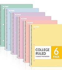 Spiral Notebooks, 3, 1Subject, College Ruled Paper, x 101/2", 70 Sheets per Notebook, Assorted Pastel Colors Spiral Notebooks for School