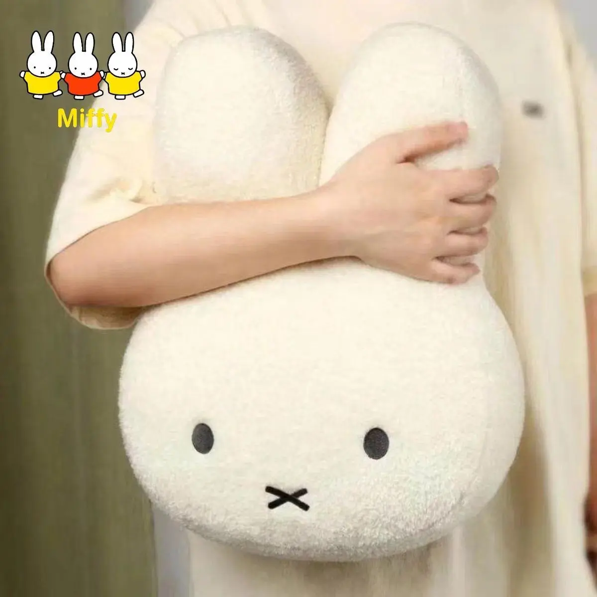 Kawaii Anime Miffy Rabbit Doll Cute Cartoon Super Soft Plush Toy Bed Throw Pillow Super Sofa Cushion A Birthday Gift for Girls