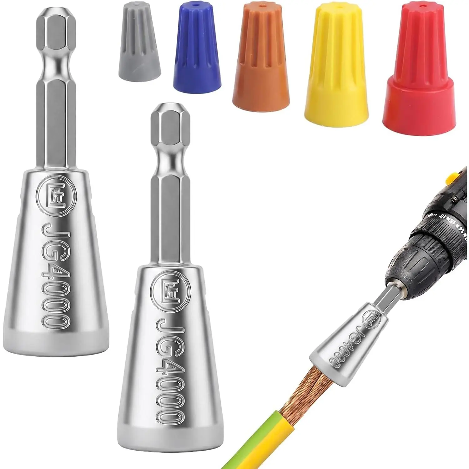 2 count Wire  Tool for Drill,Upgrades Wire Nut  Compatible with with Power Drills,Electrical  Twisting Tool Ideal for  Repairs, and DIY Projects