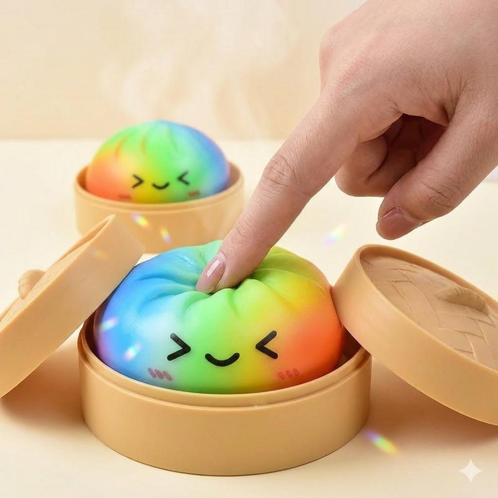 Surprise Blind Box Dumpling Squishy - Mysecret Bun Fidget Toy with Steamer, Collectible Kawaii Dough Ball (70% White, 20% Golden, 10% Rare Rainbow), Sensory Stress Relief Toy for Kids & Adults Surprise Blind Box Dumpling Squishy - Mysecret Bun Fidget Toy with Steamer, Collectible Kawaii Dough Ball (70% White, 20% Golden, 10% Rare Rainbow), Sensory Stress Relief Toy for Kids & Adults