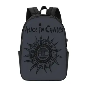 Alice In Chains Backpack Fashion Travel Backpack Laptop Backpack 17 Inch External Usb Interface Headphone Line Interface