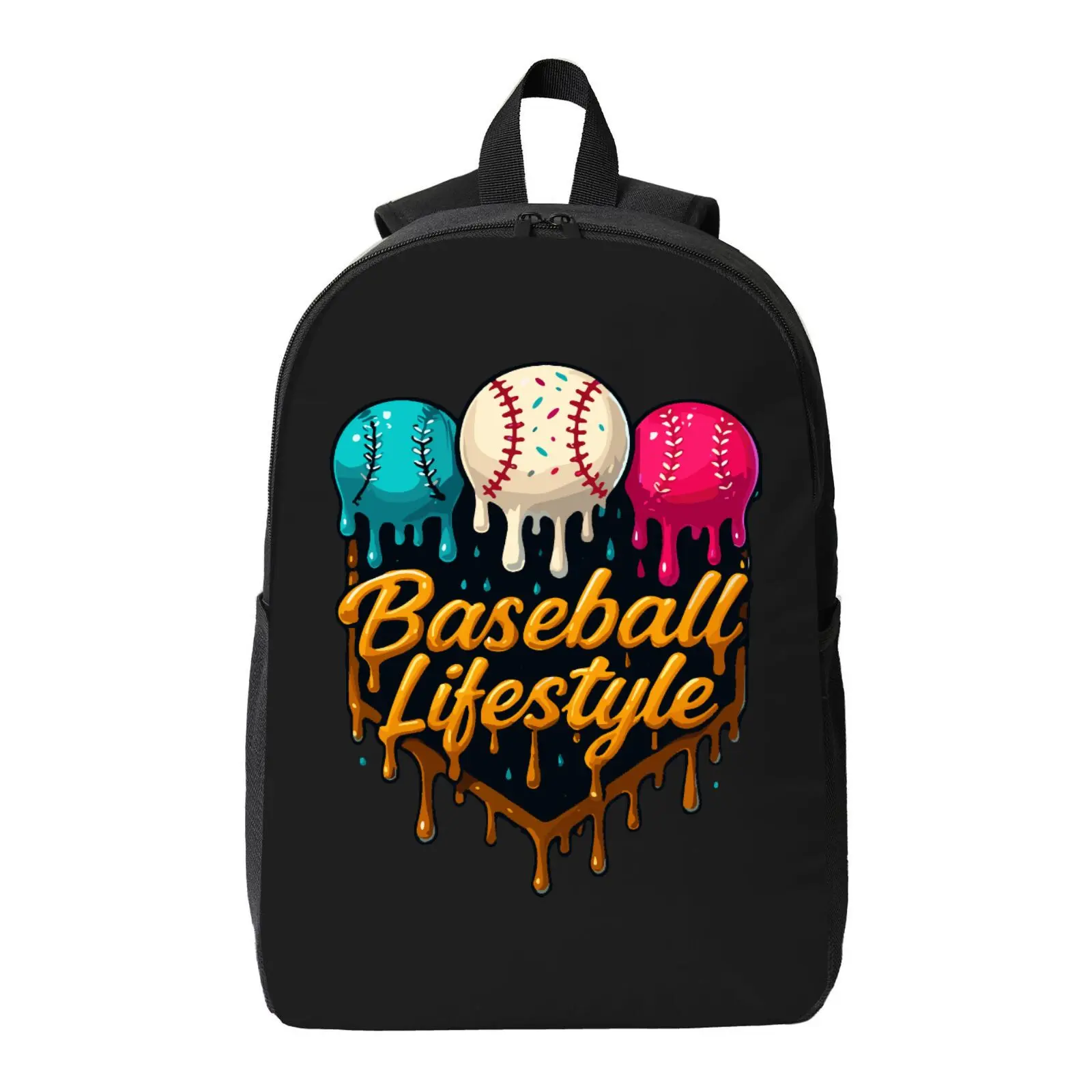 Boys and Men's Didi Themed Baseball Printed Backpack with Ice Cream Didi Pattern - Lightweight Laptop Bag, Travel-Friendly, Adjustable Strap and Zipper Open and Close, Anti-Fade, Didi Themed Gear for Everyday Use