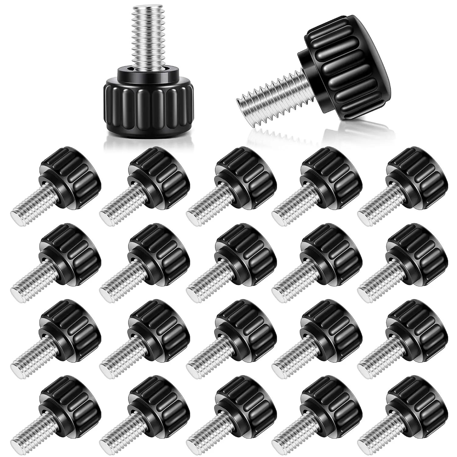 20 count M4 x 10 mm Threaded Knurled Thumbscrew,  Screws Vesa Mount Screws Carbon Steel Clamping Knobs Grip Thumb Screw Mounting Thumb Screw